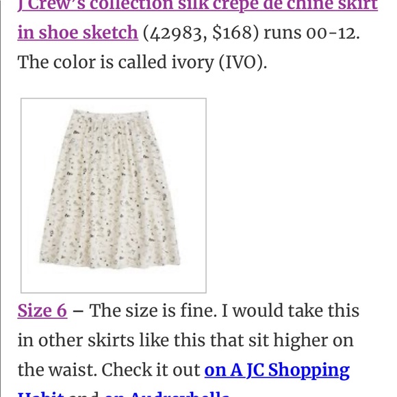 SOLD! J Crew Collection silk crepe shoe skirt - Picture 2 of 7